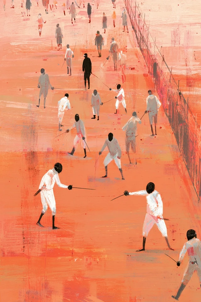 Olympic Fencing Event Illustration Isabelle Arsenault