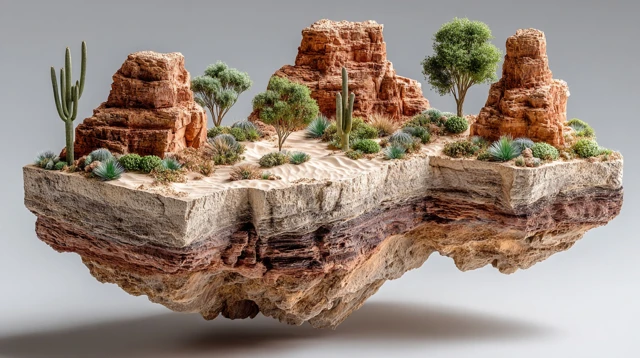 Floating Desert Canyon Miniature Model