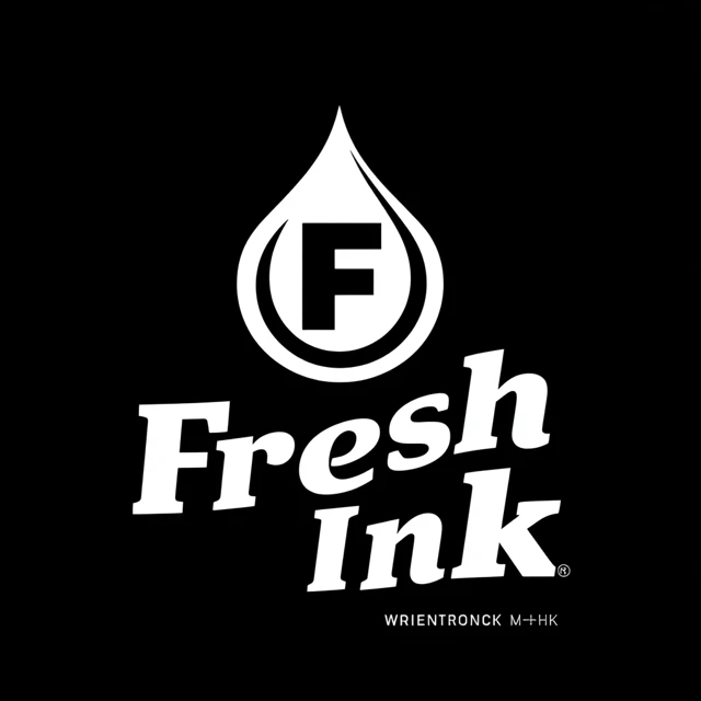 Fresh Ink Logo Design: Modern Monochrome YouTube Watermark