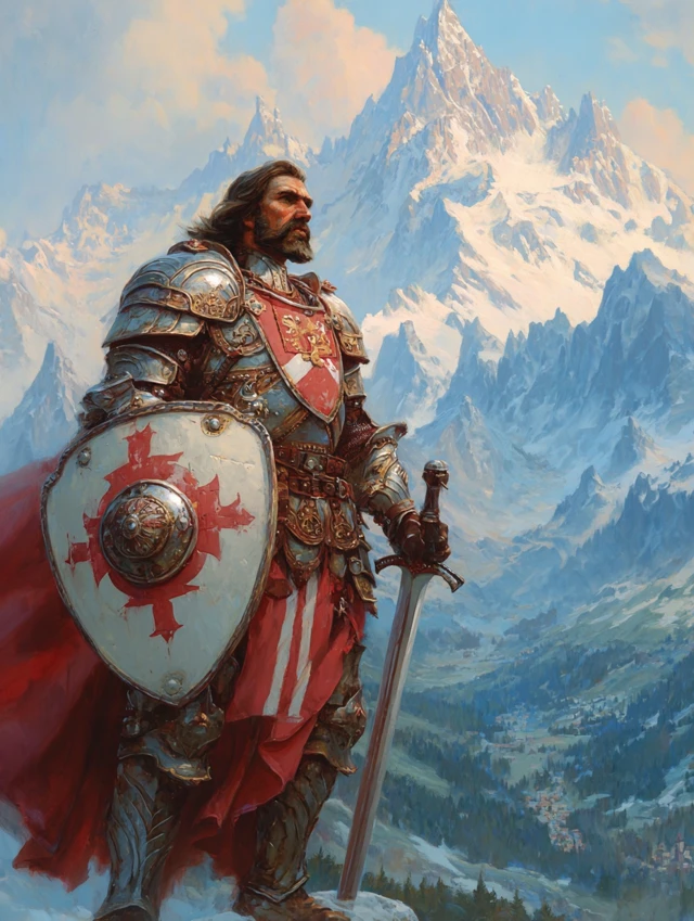 King Arthur Courageous Knight Oil Painting