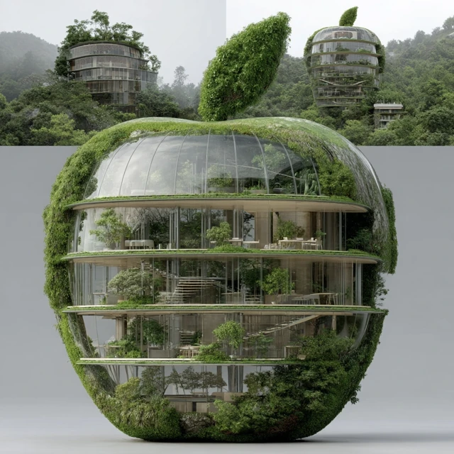 Apple Shaped Building Modern Architecture Design