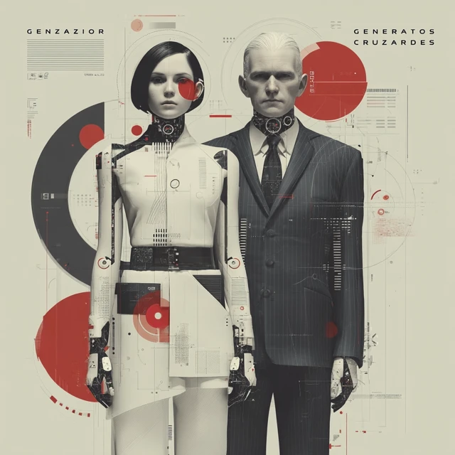 Retro-Futuristic Album Cover: Generaciones Cruzadas