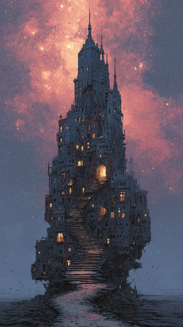Surreal Cityscape Lovecraftian Nightmare
