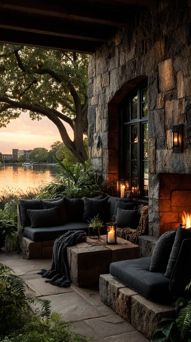 Cozy Garden Gazebo with Fireplace Sunset Views