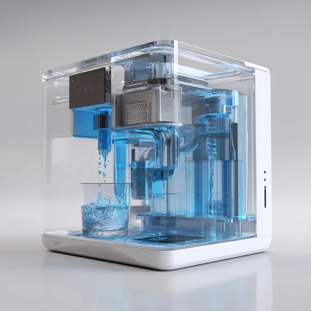 Transparent Water Purifier 3D Render High End Product Design
