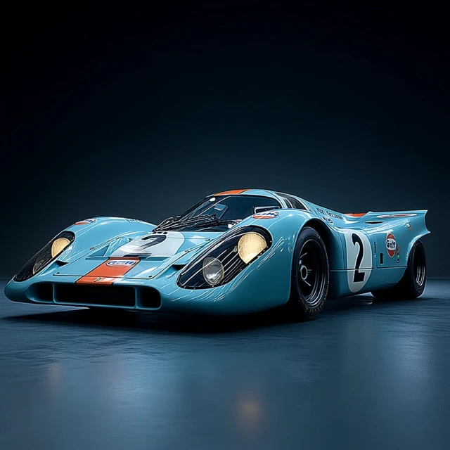 1970s Porsche 917K Gulf Racing Car