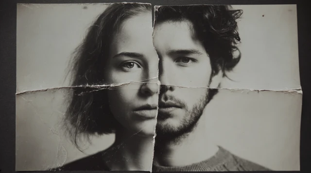 Broken Photo of a Couple Separation