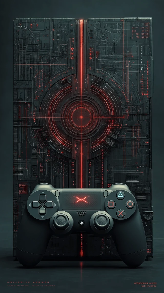 Cyberpunk Playstation Controller Red and Black