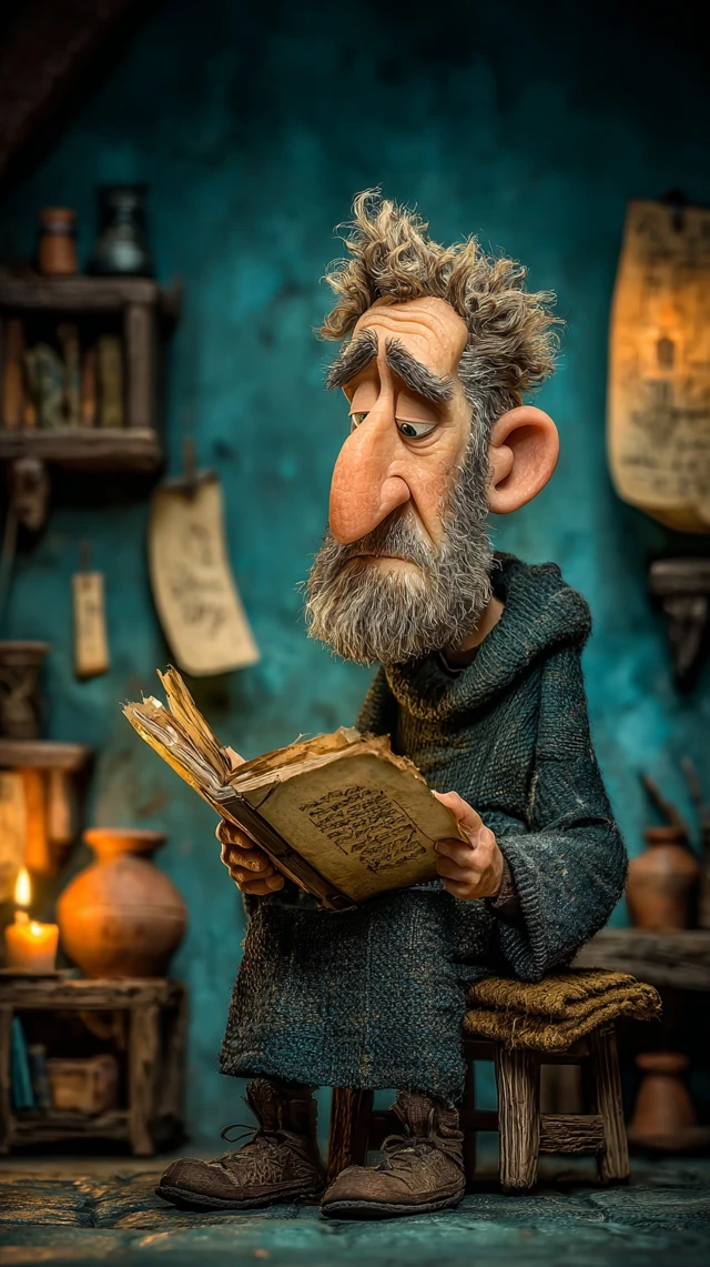 Pixar 3D Timothy Studying Scripture