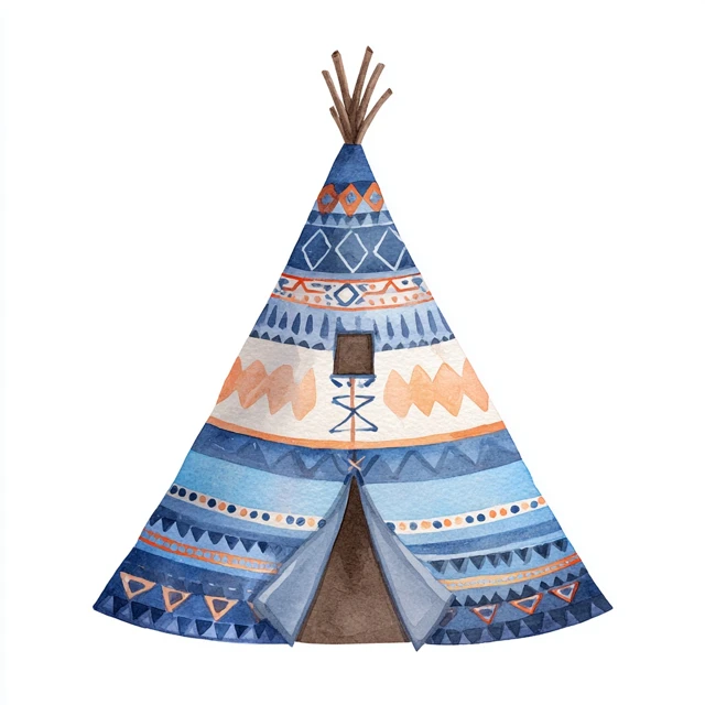 Cute Teepee Tent Illustration for Childrens Books