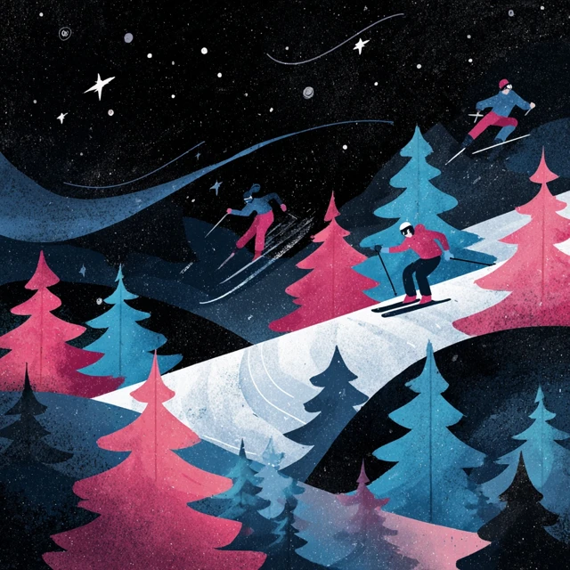 Winter Olympics Postcard Illustration