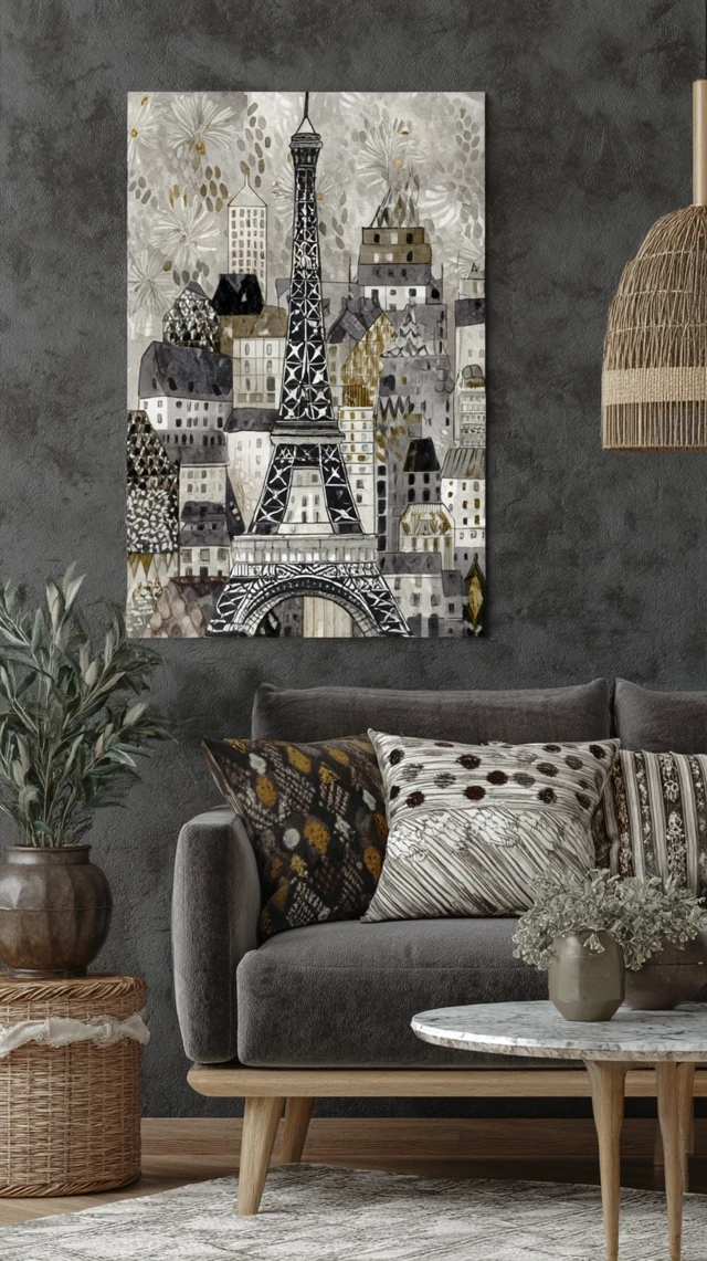 City Paradise Wall Art for Cozy Living Room