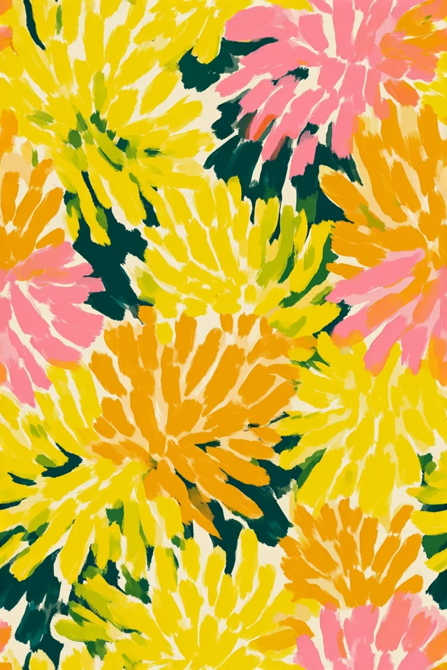 Abstract Floral Pattern Illustration in Pastel Colors