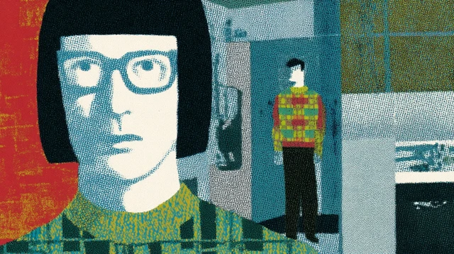 Retro Illustration of a Man and a Friend