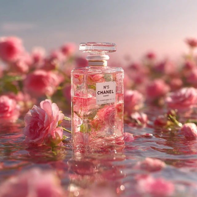 Chanel Perfume in Pink Floral Wonderland