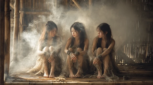 Dai Women in Bamboo Shed Photography 8K