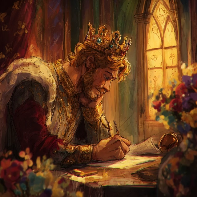 Royal King Planning a Wedding Fantasy Art