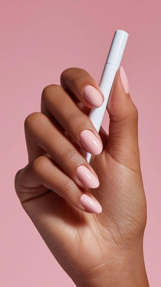 Feminine Hand Holding Makeup Pen Pastel Aesthetic