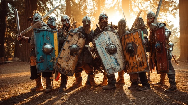 Nerdy LARP Players In Homemade Fantasy Costumes