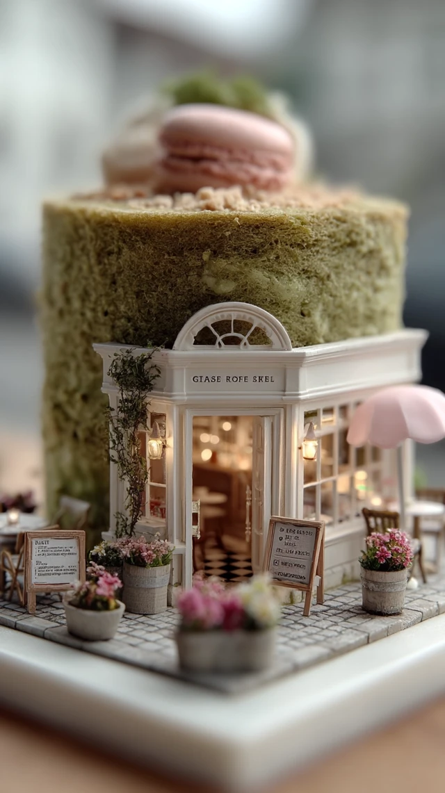 Whimsical Bakery in Cake Miniature French Cafe