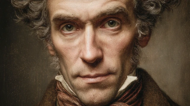 Portrait of Søren Kierkegaard Realistic Painting