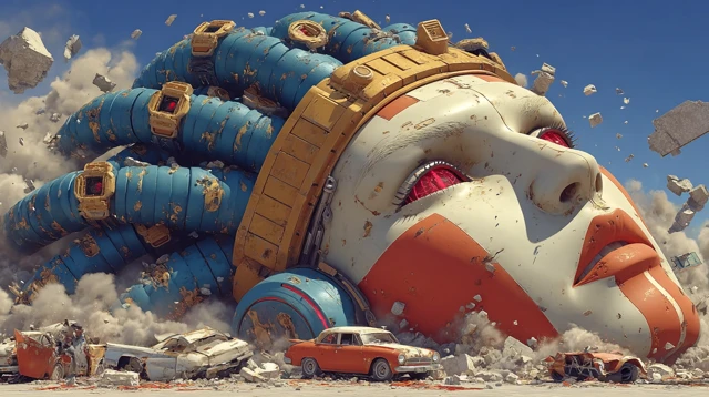 Colossal Medusa Robot Destroys Futuristic City