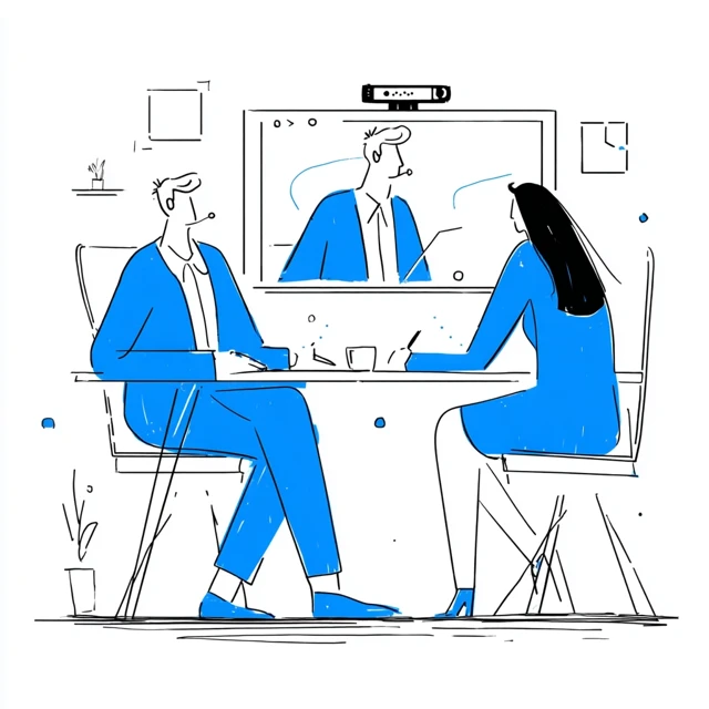 Remote Meeting Illustration Ghibli Style