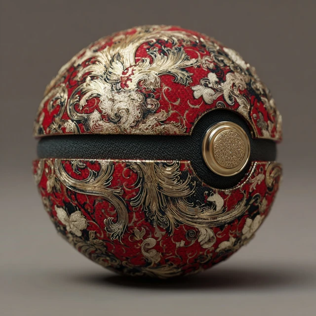 Imperial Brocade Pokeball Design Pokemon Inspired Art