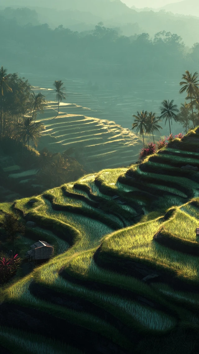 Rice Terrace at Sunset Landscape Photography