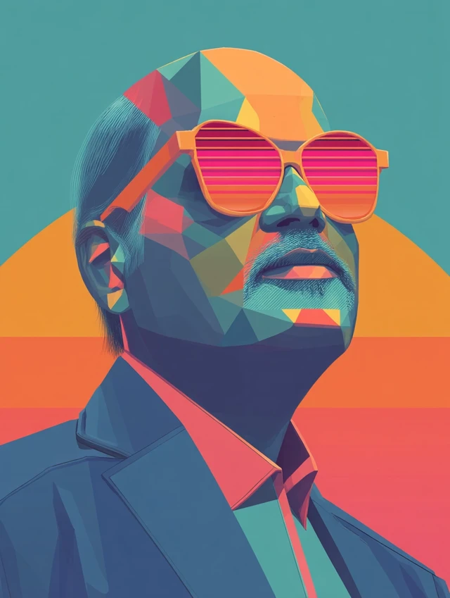 Modern Portrait with Neon Sunglasses