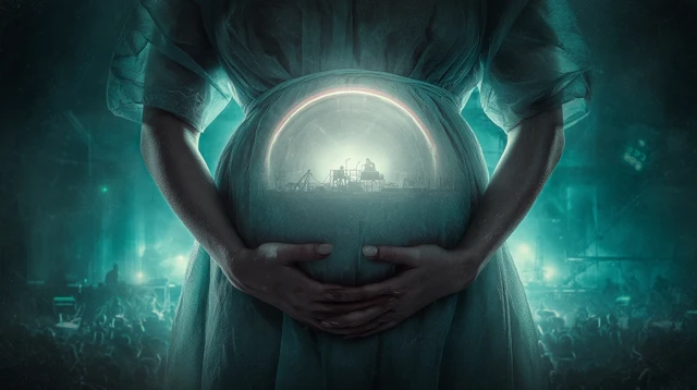 Creepy Thriller Film Poster Pregnant Woman