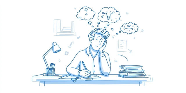 Student Exam Anxiety Illustration