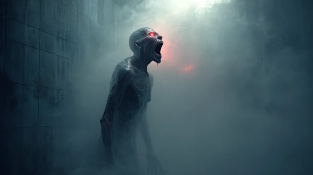 Terrifying Burned Humanoid Horror in a Japanese Bathroom