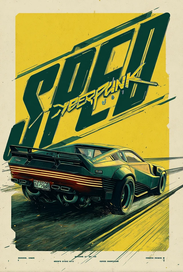 Cyberpunk Speed 80s VHS Poster Art