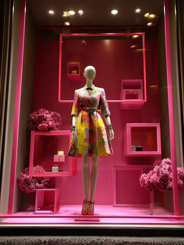 Luxury Boutique Window Display Fashion Design