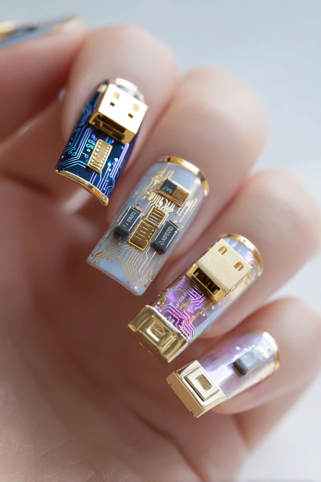 USB Hub Adapter Nail Art Design Gadget