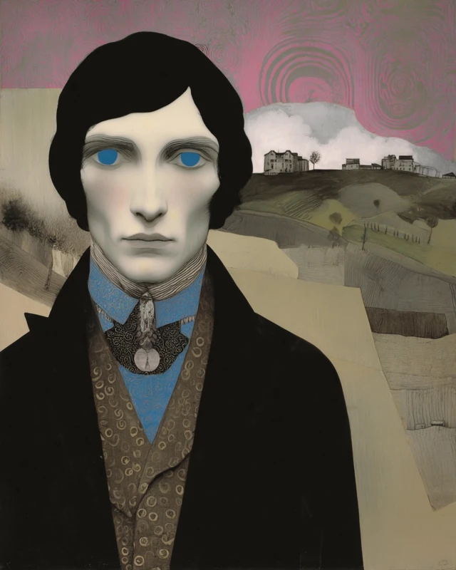 Victorian Gentleman Klimt Style Portrait