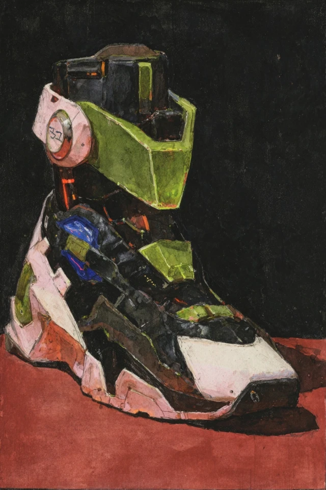 Retro Futuristic Sneaker 1980s Print Ad