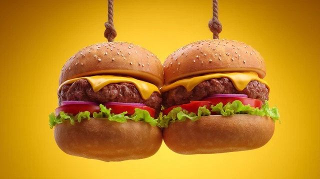 Delicious Double Burgers Food Photography