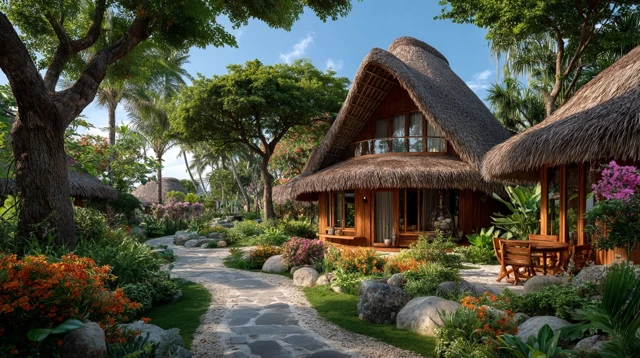 Tropical Resort Landscape Eco Friendly Architecture
