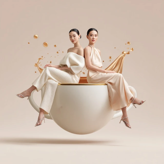 Elegant Asian Models in Couture Editorial Photography
