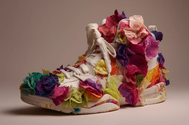 Floral Sneaker Art High Fashion Editorial