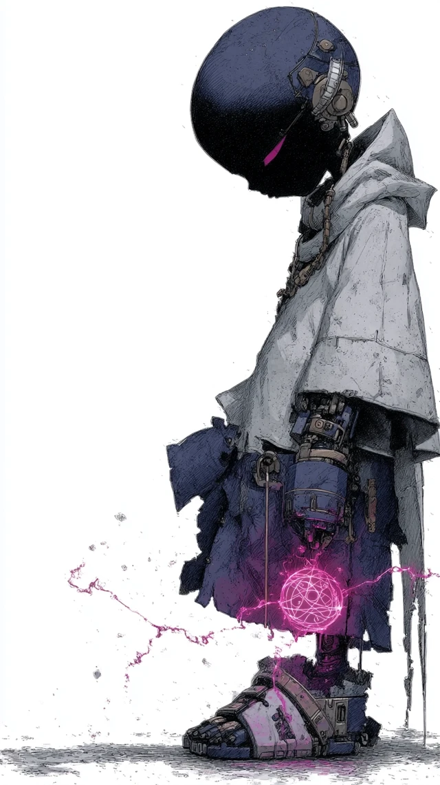 Futuristic Anime Boy with Alchemy and Space