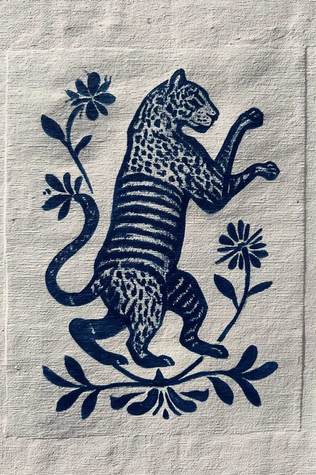 Ancient Anatolian Snow Leopard Stencil Art