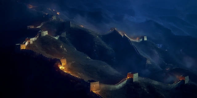 Great Wall at Night Dramatic View