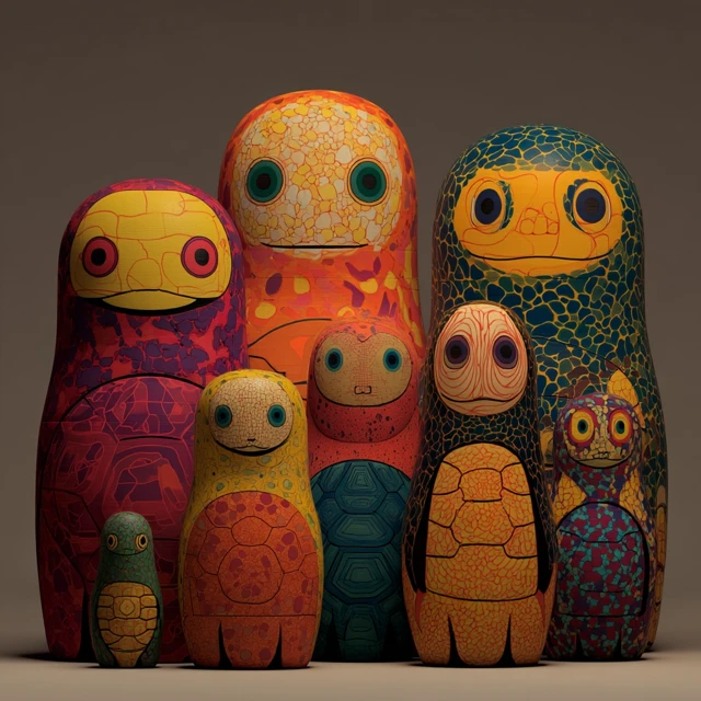 Turtle Matryoshka Dolls Unique Art Design