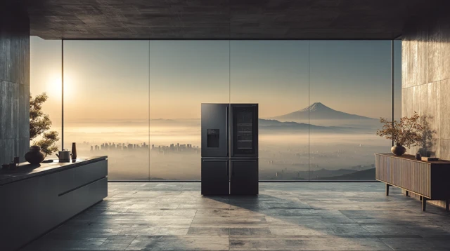 Modern Minimalist Interior with Cityscape View