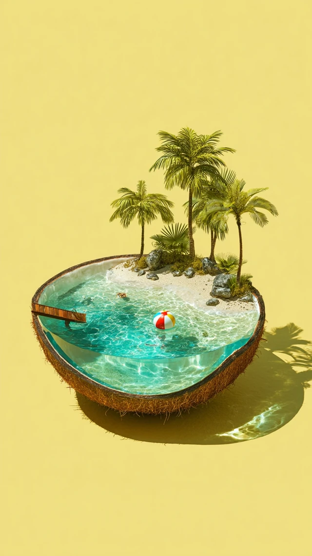 Coconut Swimming Pool Tropical Paradise