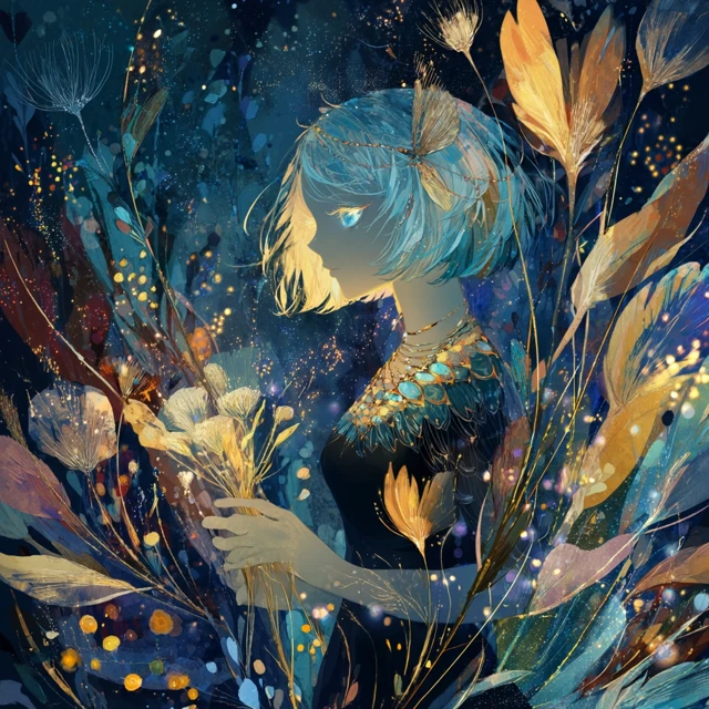 Mysterious Forest Girl Celestial Art