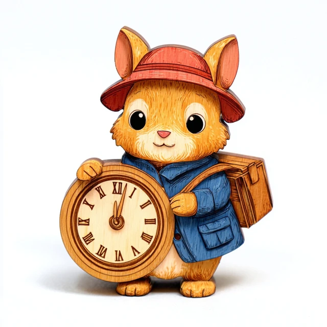 Wooden Bear Clock Decoration A A Milne Style